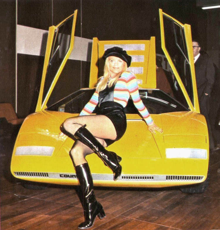A Lamborghini Countach and Britt Ekland